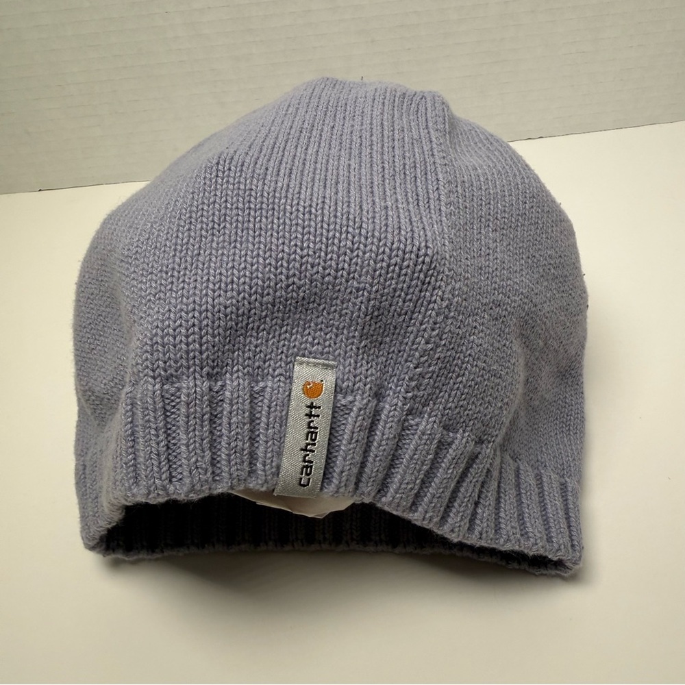 Carhartt Women's Light Blue/Purple 100% Cotton Knit Beanie Skull Cap Outdoor - Picture 2 of 13